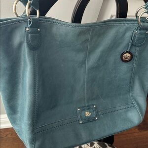 The Sak, leather tote /hobo , teal blue